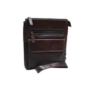 New Brown Leather Messenger Bag